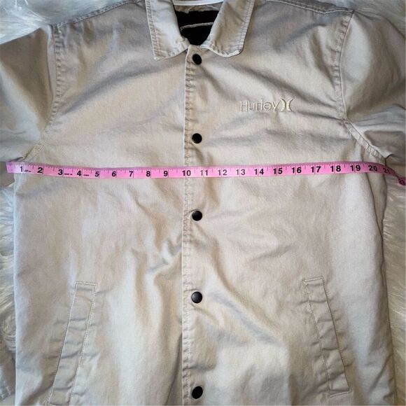 Hurley Men's Sherpa Lined Utility Military Jacket Tan Size S Casual Mid-Length - Picture 12 of 14